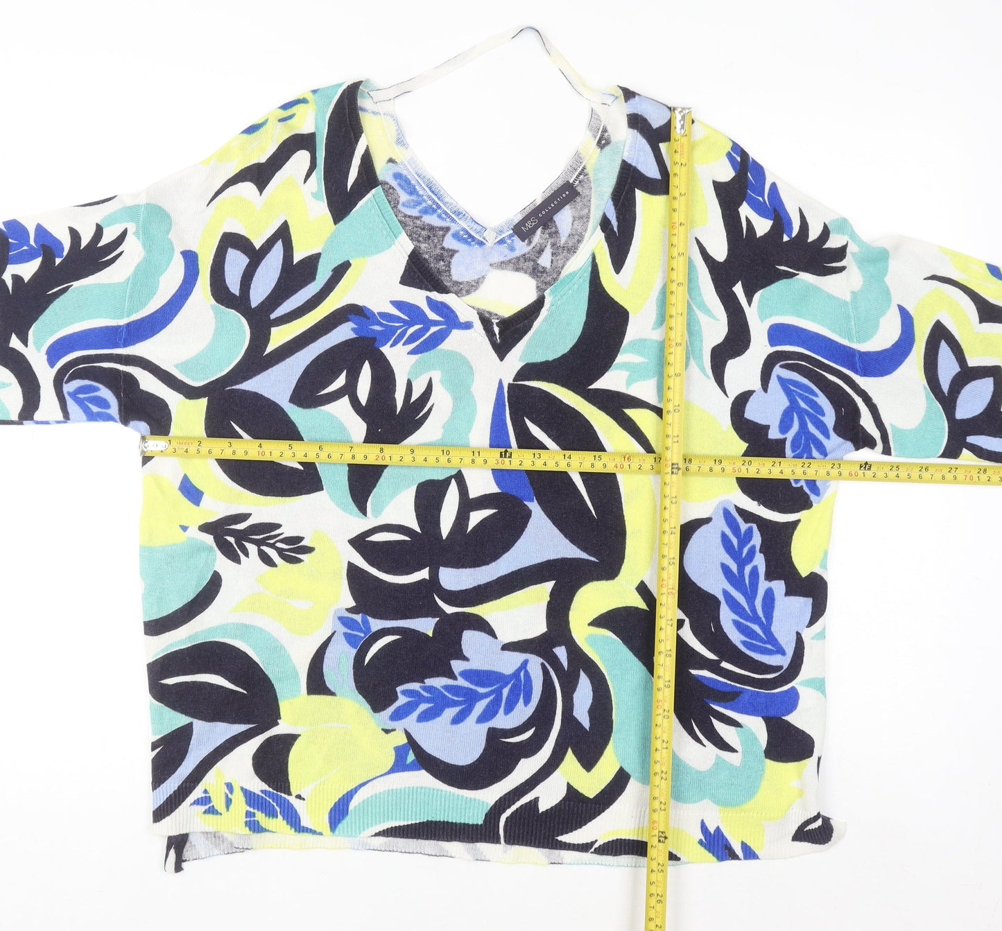 Marks and Spencer Womens Multicoloured Floral V-Neck Blouse Size 18