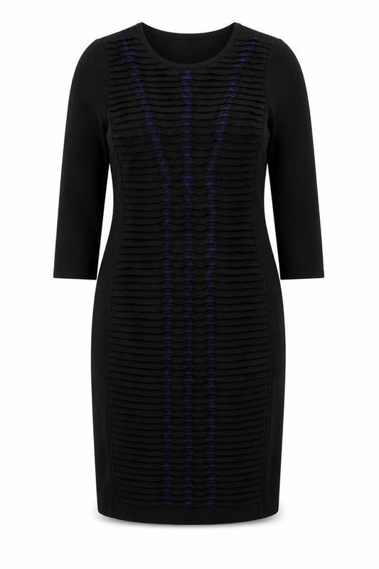 Karen Millen Women’s Black Bodycon Knit Dress Size 6 3/4 Sleeve