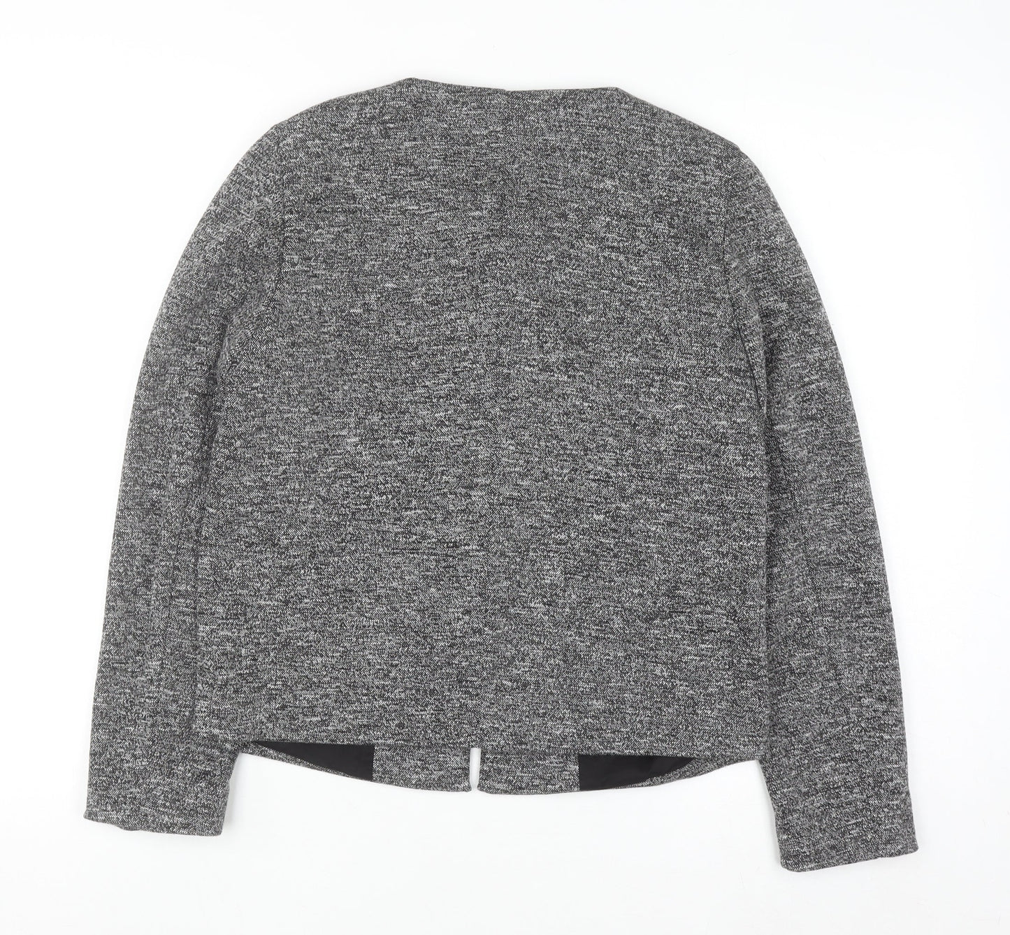 Mango Women Grey Regular Fit Tweed Blazer Jacket Size 8