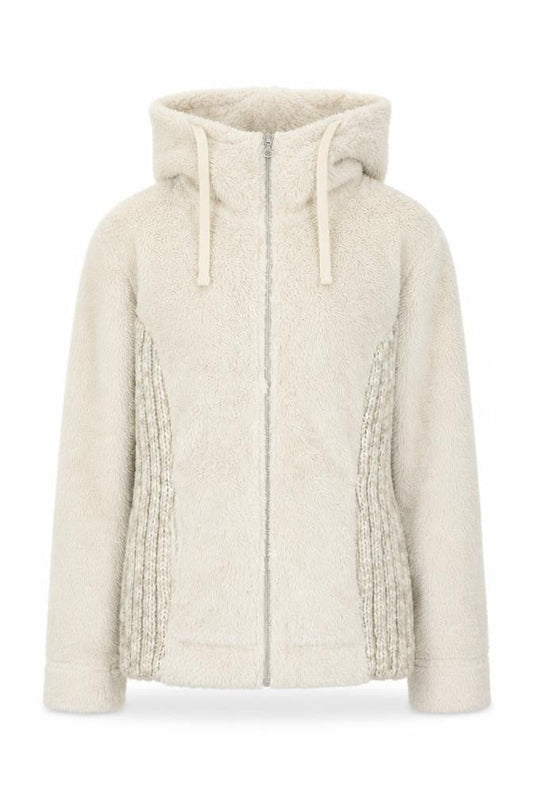 Marks & Spencer Per Una Beige Hooded Fleece Knit Jacket Women’s M