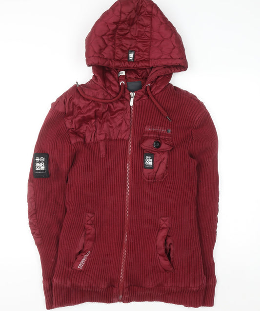 Crosshatch Women’s Red 2XL Hooded Full Zip Bomber Jacket