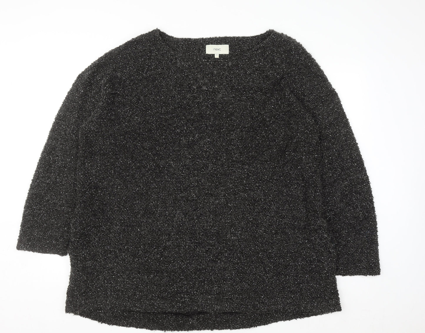 Next Women Grey Metallic Long Sleeve Pullover Jumper Size 22