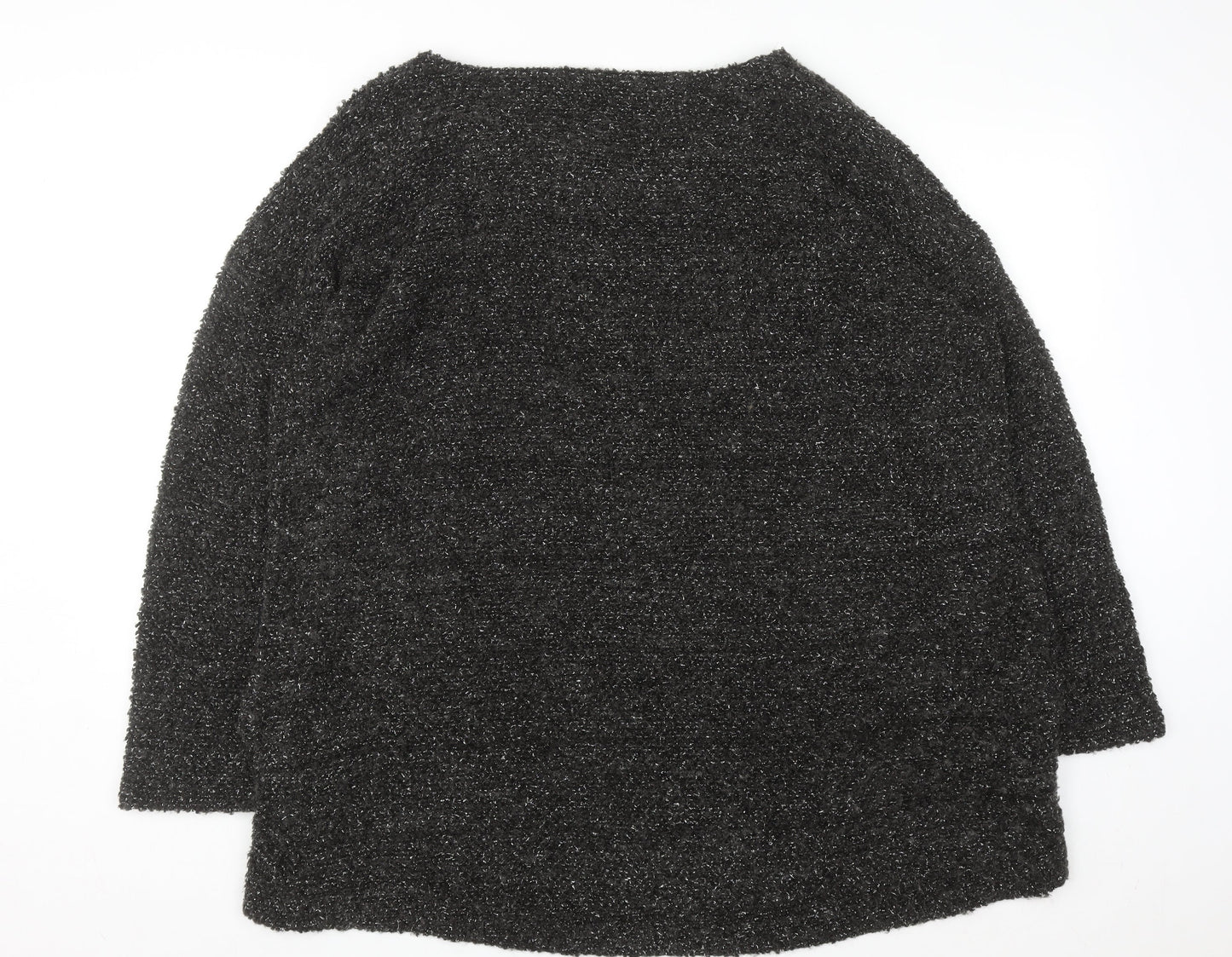 Next Women Grey Metallic Long Sleeve Pullover Jumper Size 22