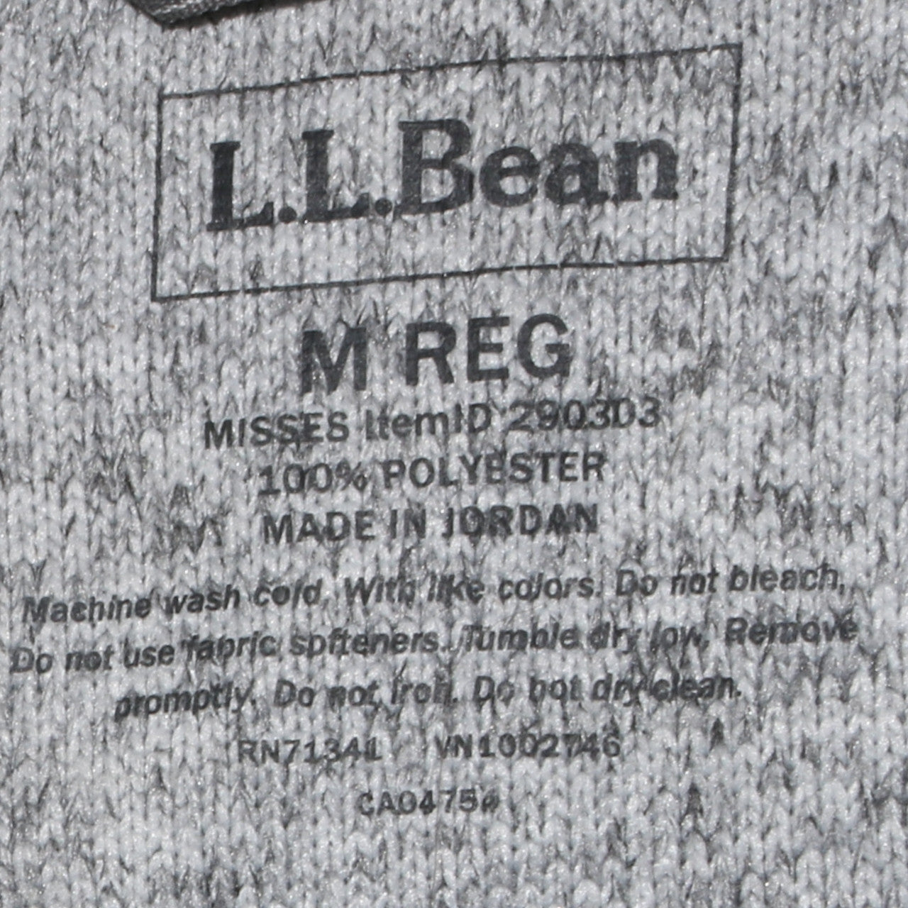 L.L. Bean Unisex Grey Full Zip Hoodie M Regular Polyester