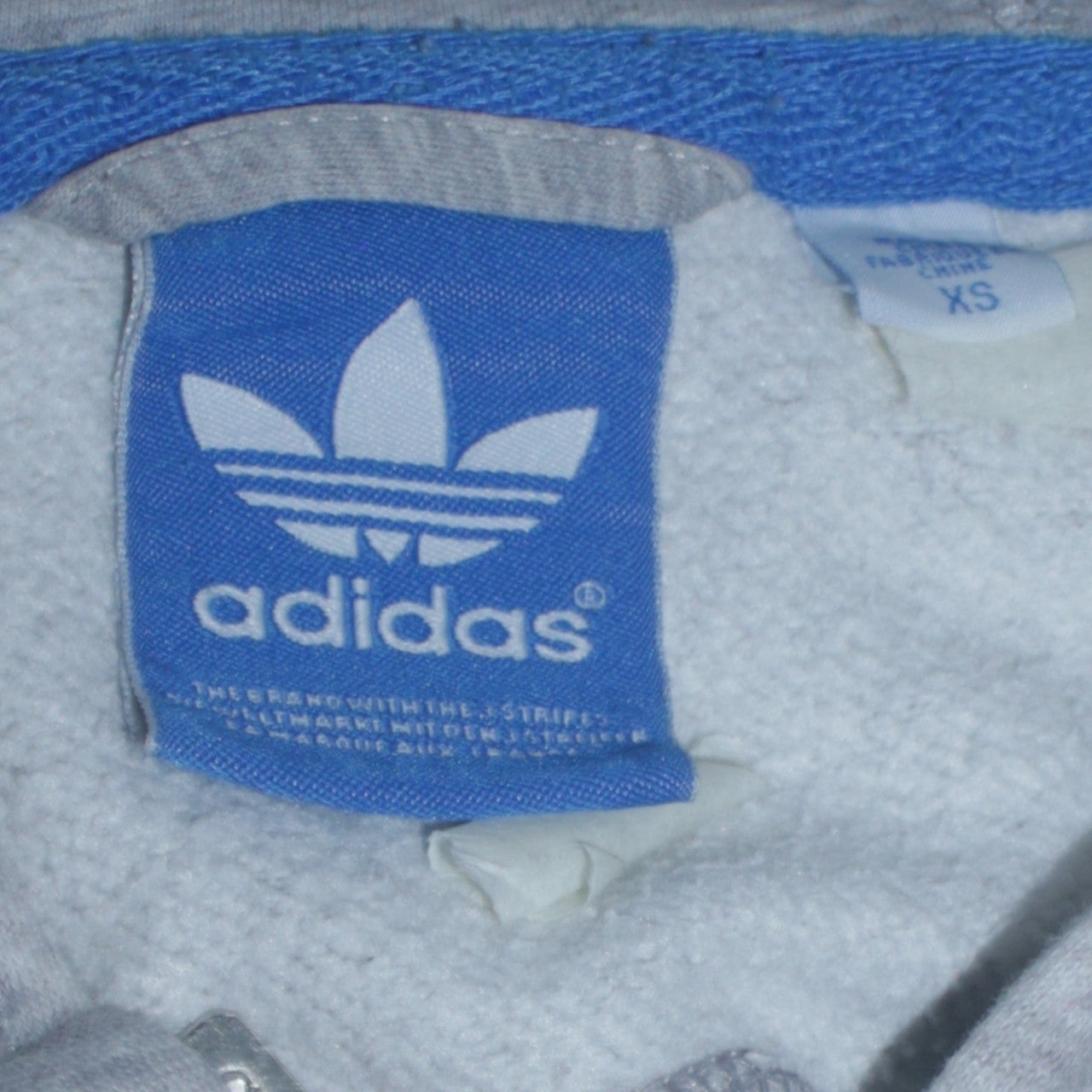 Adidas Mens Grey XS Full Zip Hoodie Sweatshirt