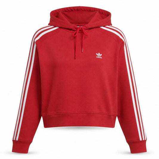 Adidas Women Red Hoodie UK 12 Pullover Drawstring Hooded Sweatshirt