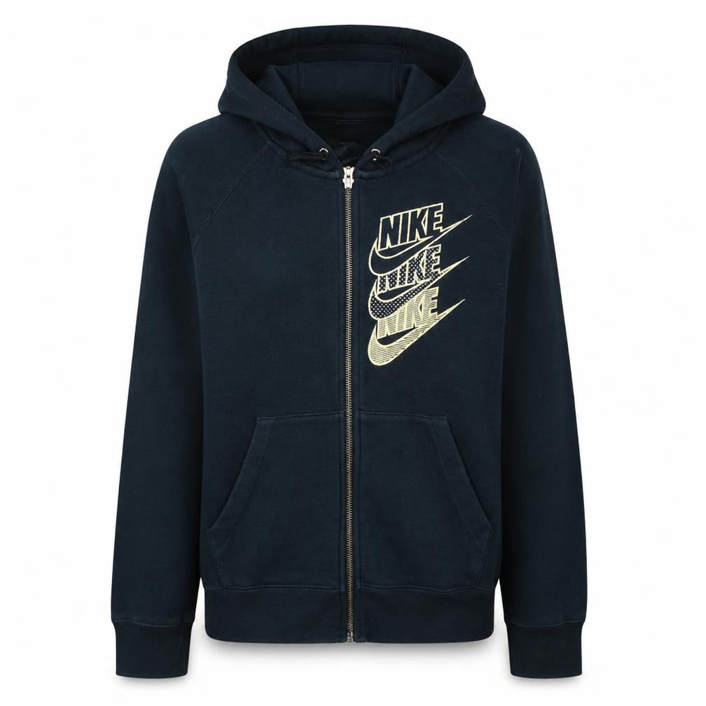 Nike Womens Black XS Full Zip Hoodie Sweatshirt Cotton Blend