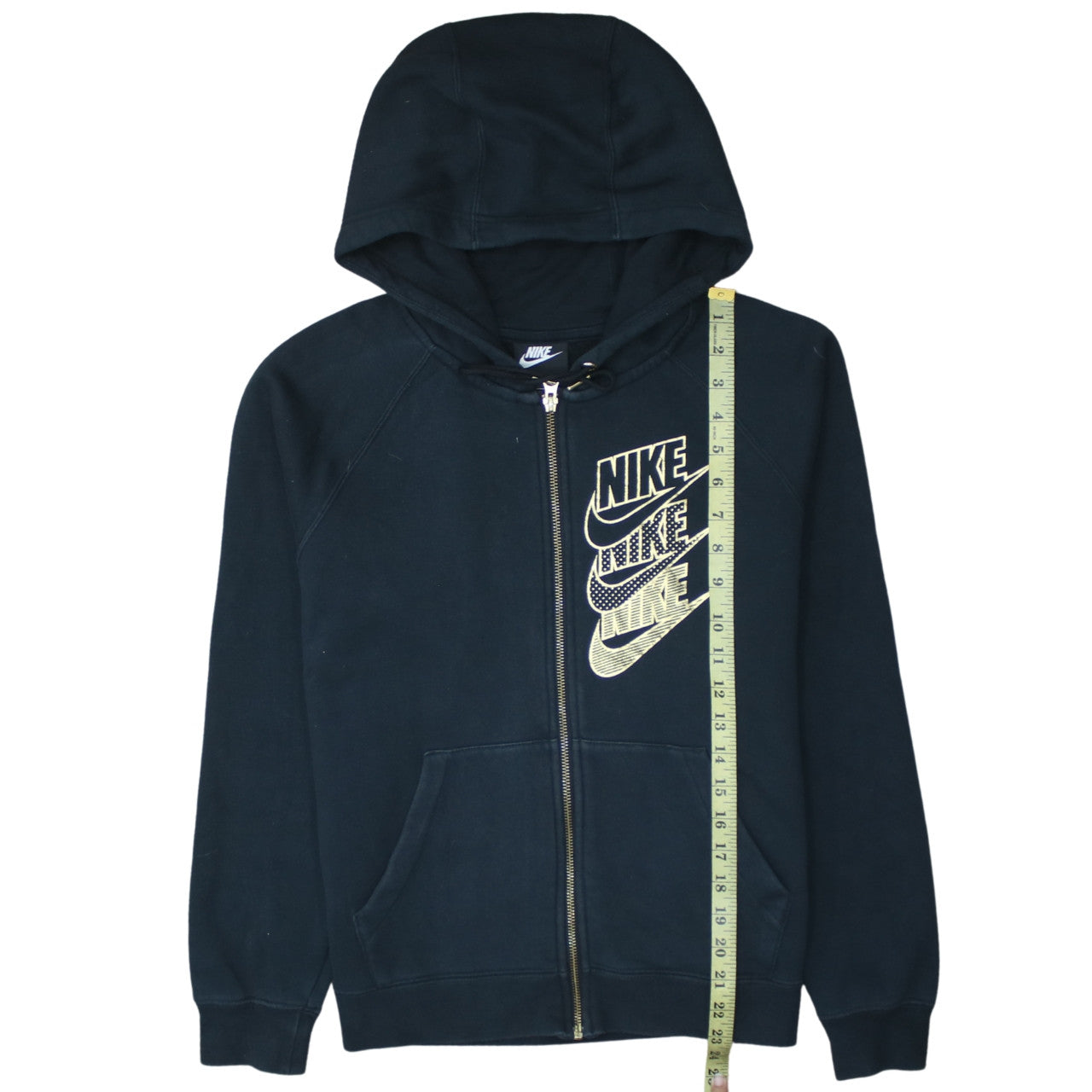 Nike Womens Black XS Full Zip Hoodie Sweatshirt Cotton Blend
