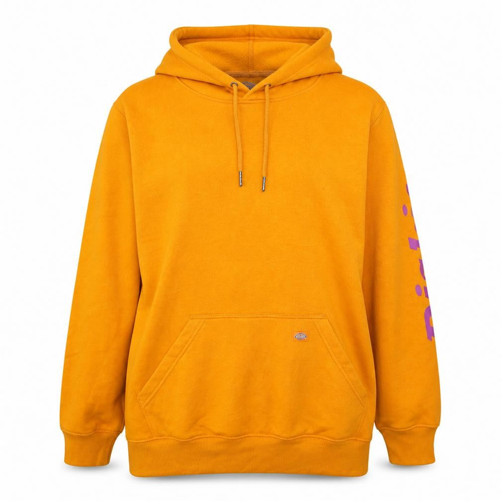 Dickies Women's Orange 2XL Pullover Hoodie with Logo Print