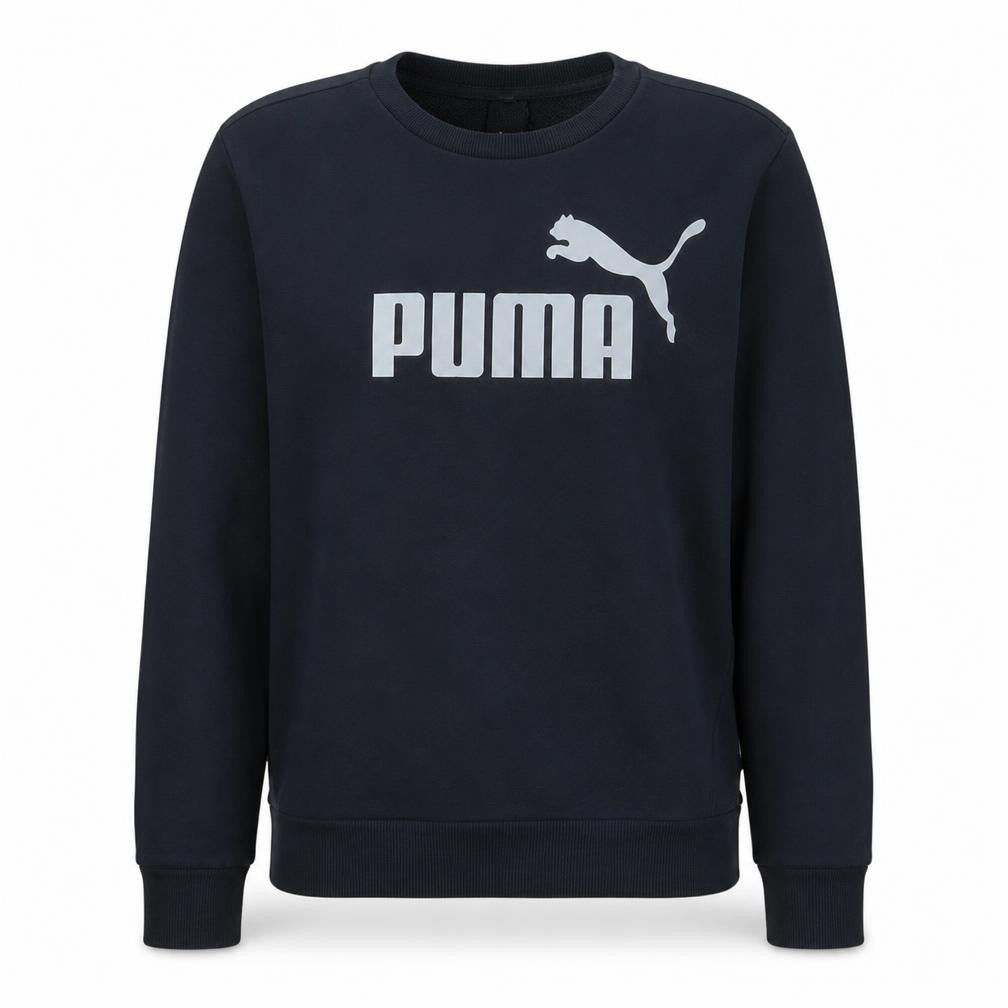 Puma Womens Black Crew Neck Logo Pullover Sweatshirt Size S
