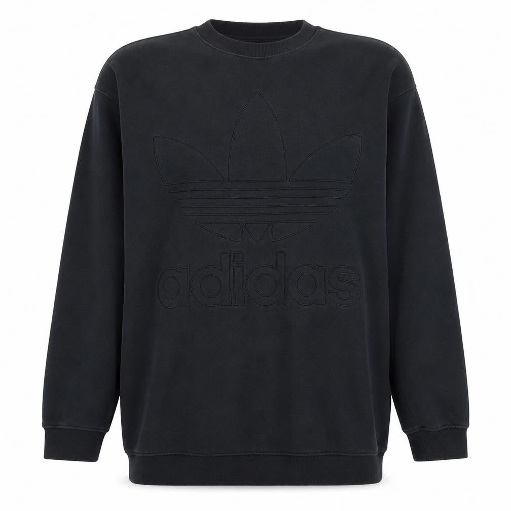 Adidas Women Black Crew Neck Pullover Sweatshirt Size 12 Logo Design