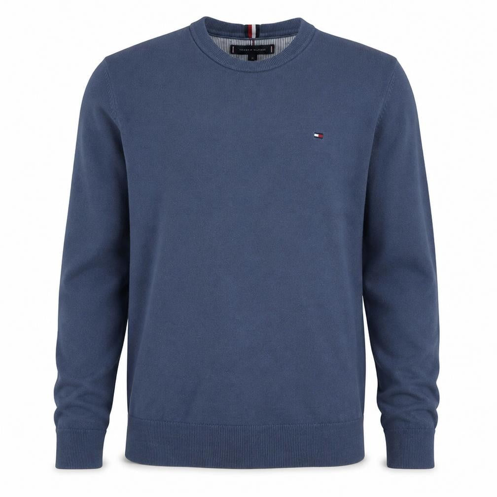 Tommy Hilfiger Men's Blue Crew Neck Pullover Jumper M Cotton Blend