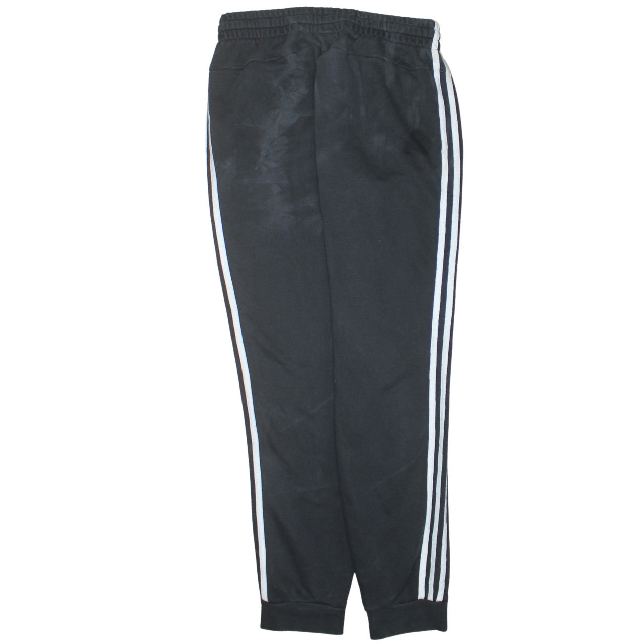 adidas Womens Black L Track Pants Elastic Waist Side Stripe Joggers