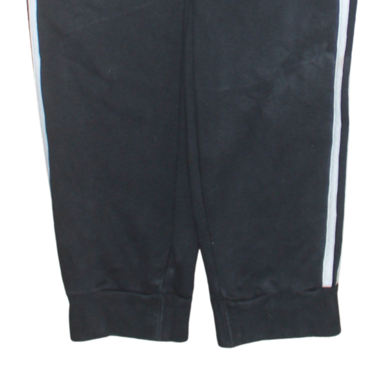 adidas Womens Black L Track Pants Elastic Waist Side Stripe Joggers