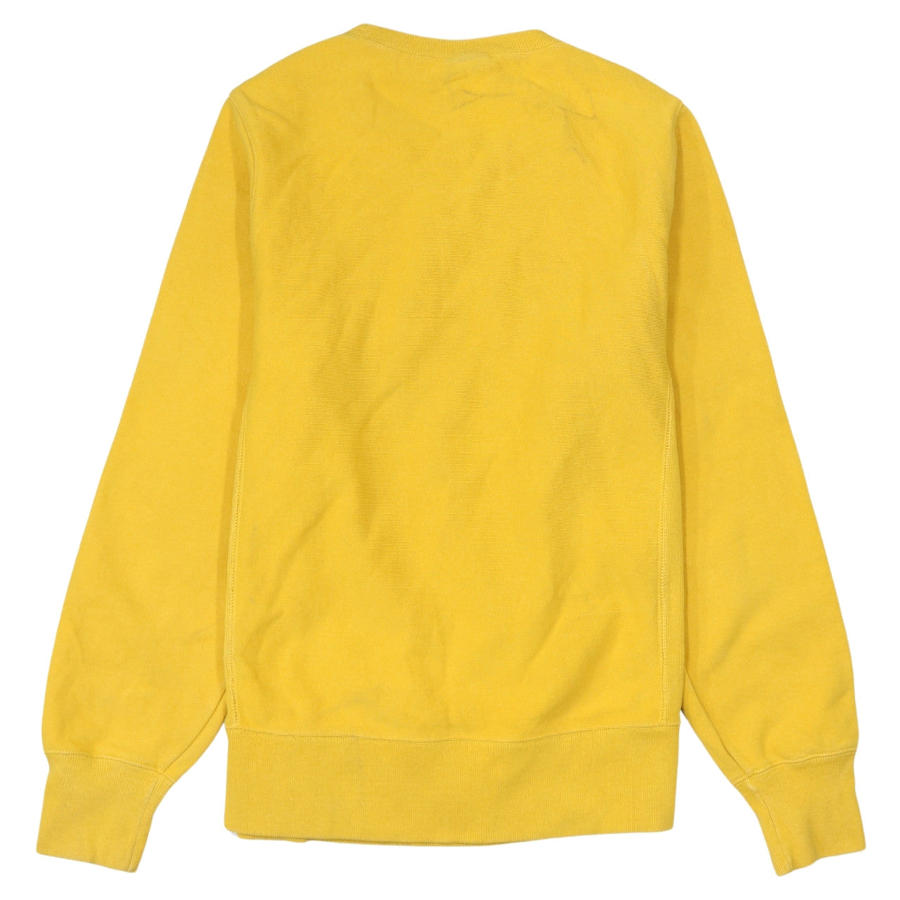 Champion Men's Yellow Embroidered Logo Crew Neck Sweatshirt L