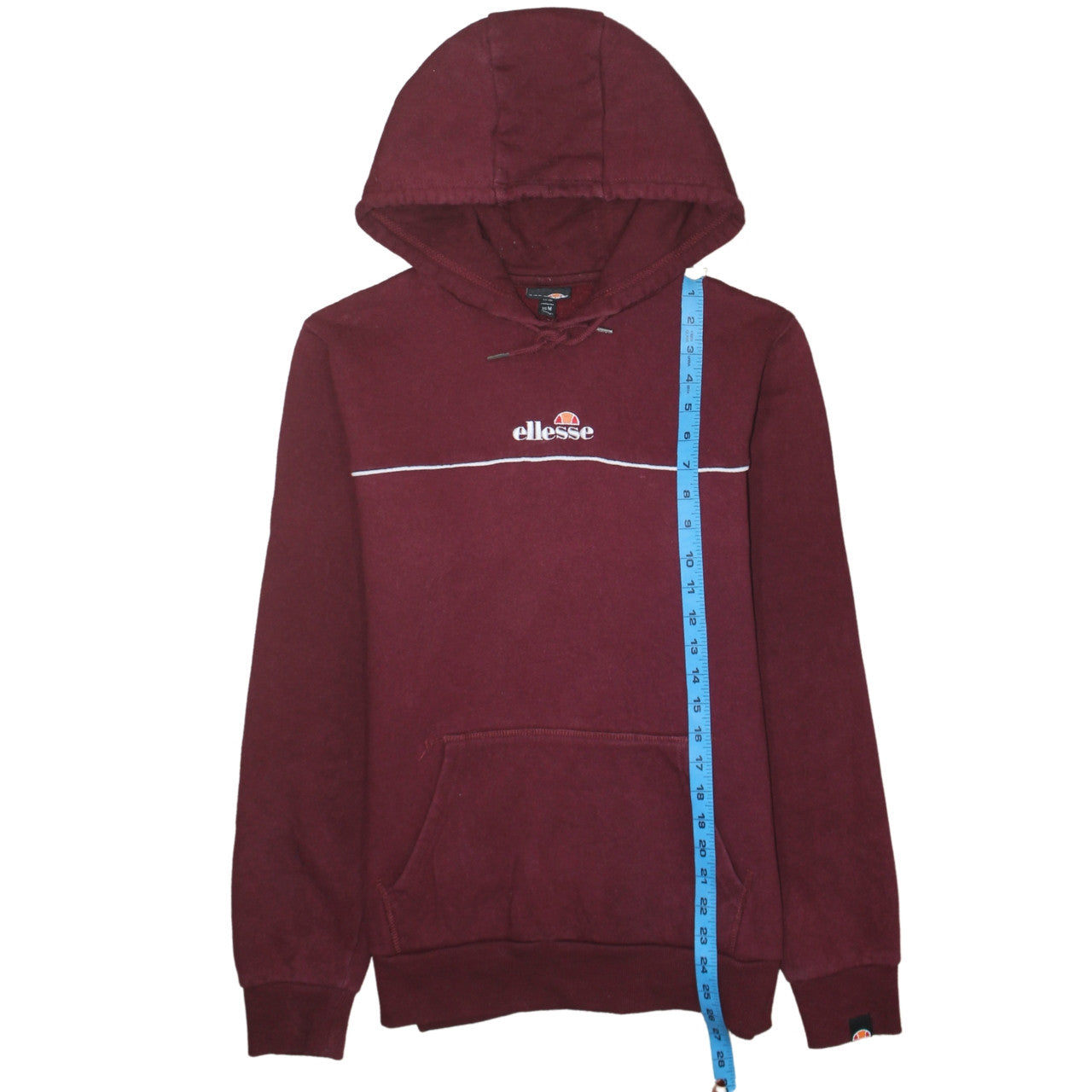 Ellesse Men's Red Pullover Hoodie Size M Logo Fleece Sweatshirt