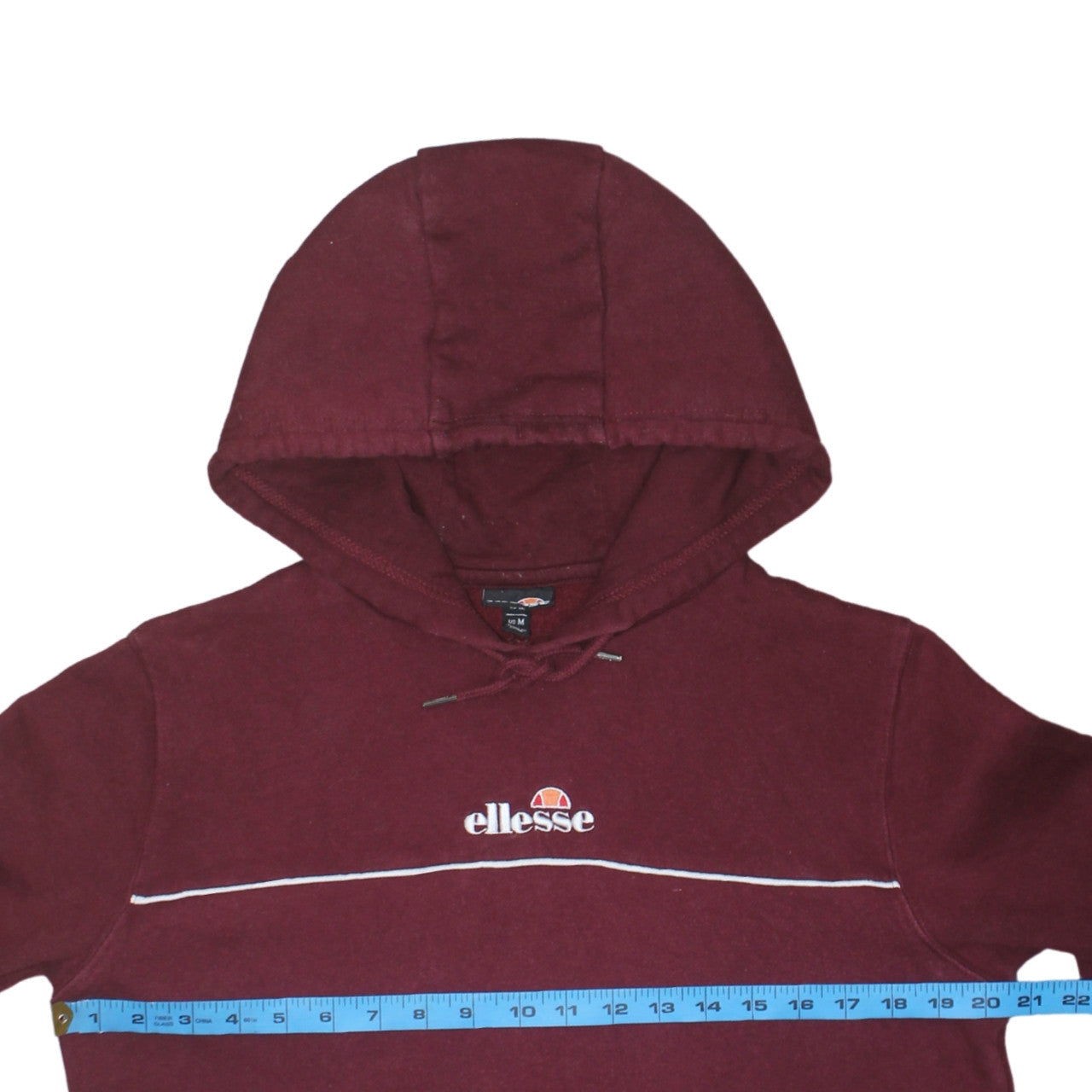 Ellesse Men's Red Pullover Hoodie Size M Logo Fleece Sweatshirt