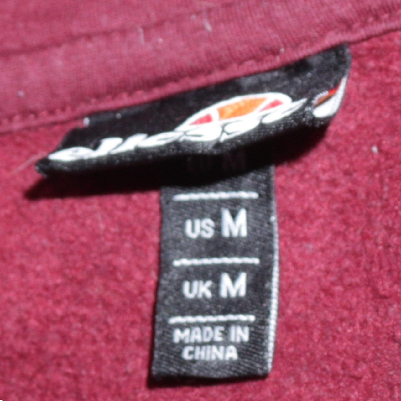 Ellesse Men's Red Pullover Hoodie Size M Logo Fleece Sweatshirt