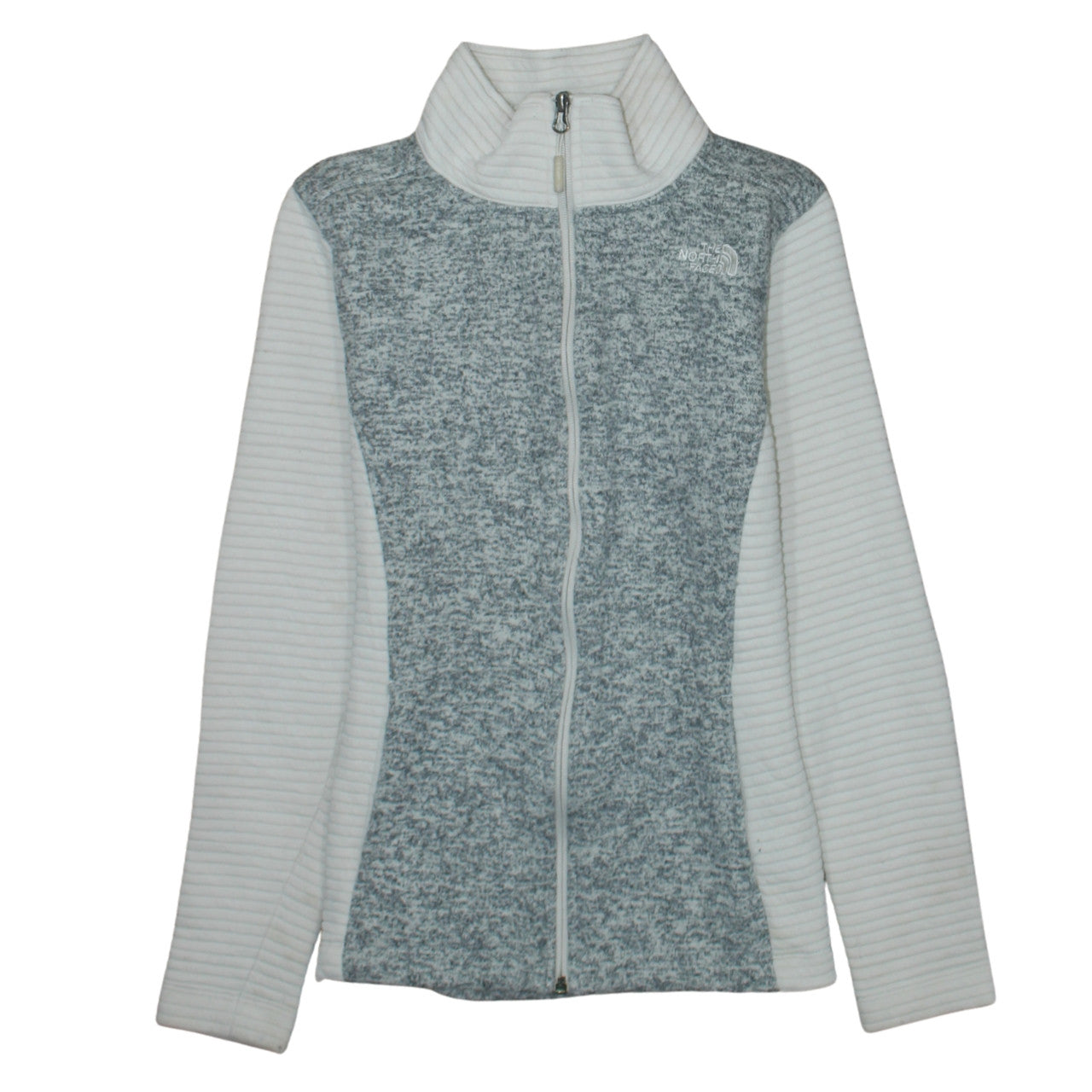 The North Face Women Grey Fleece Full Zip Jacket Size S