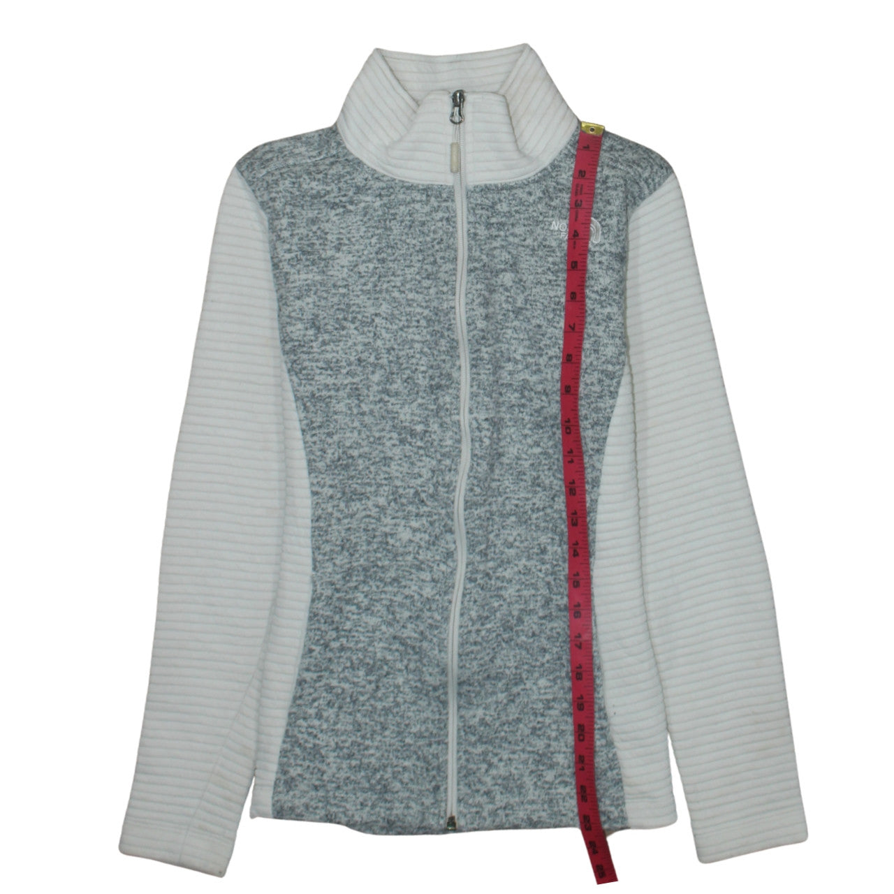 The North Face Women Grey Fleece Full Zip Jacket Size S