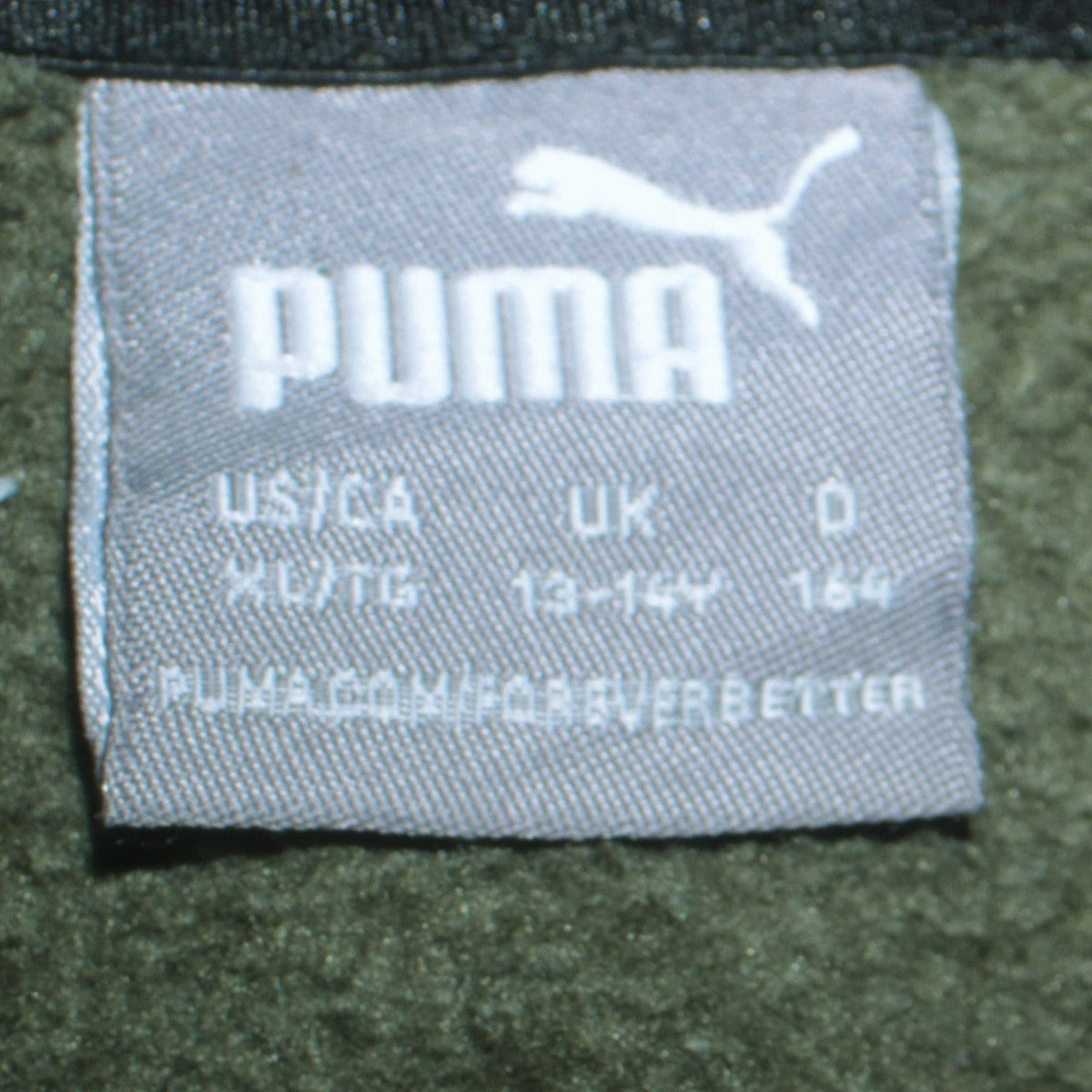 Puma Boys Khaki Green Pullover Hoodie 13-14 Years Logo Sweatshirt