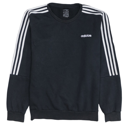 adidas Men's Black Crew Neck Regular Fit Sweatshirt L Sports Fleece