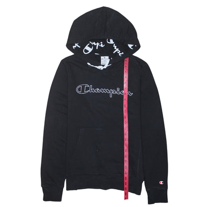 Champion Women's Black Large Pullover Hoodie with Logo Print