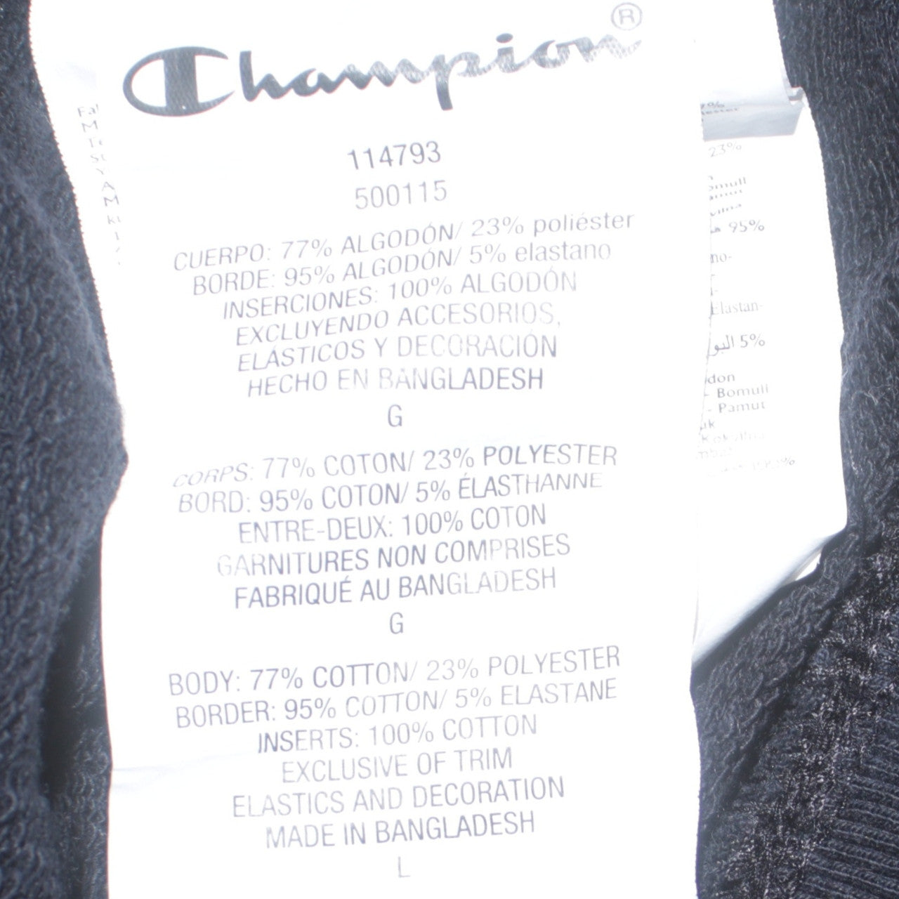 Champion Women's Black Large Pullover Hoodie with Logo Print