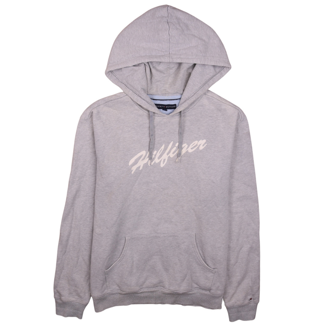Tommy Hilfiger Mens Grey Pullover Hoodie Size L Classic Logo