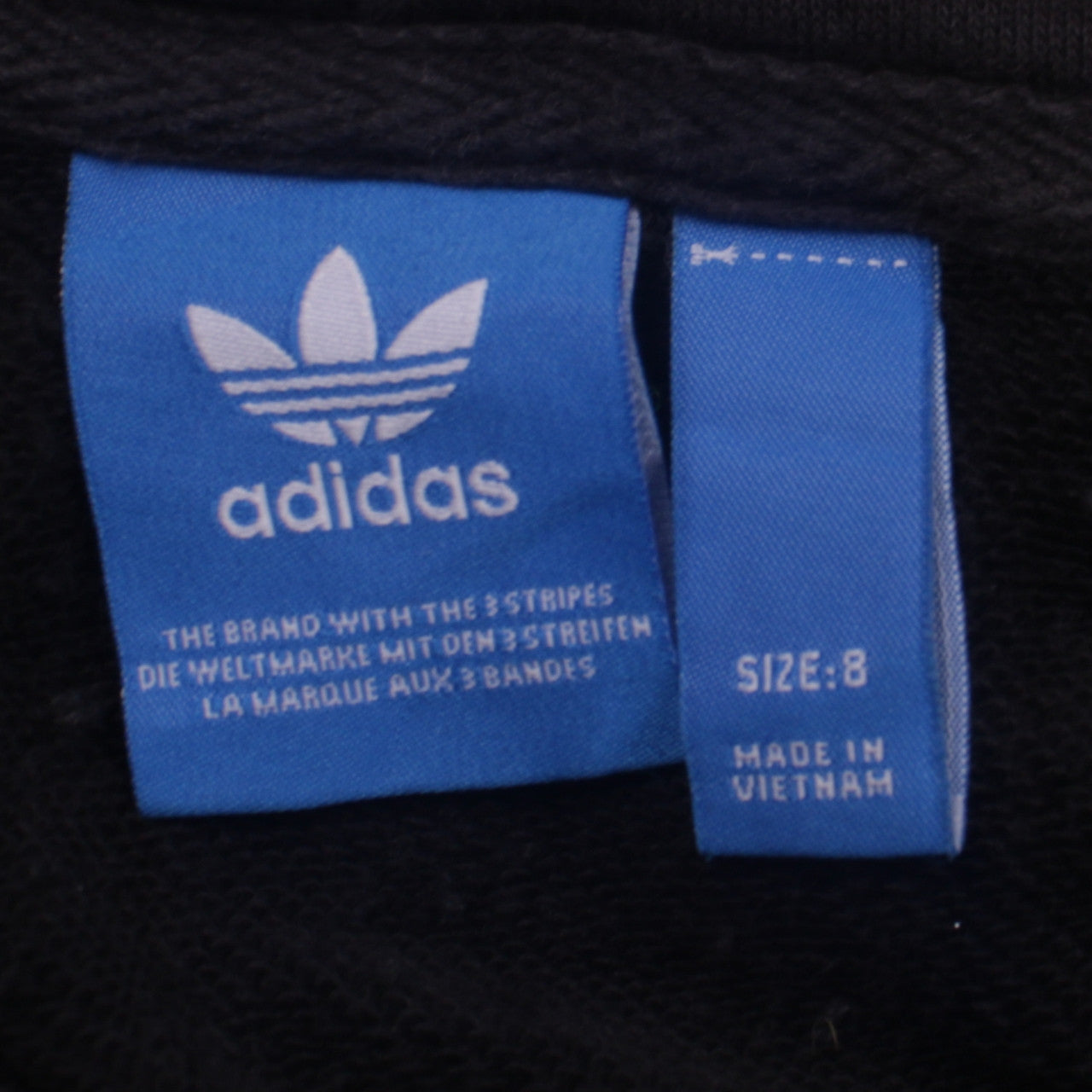 Adidas Womens Black Hoodie Size 8 Pullover Hooded Sweatshirt