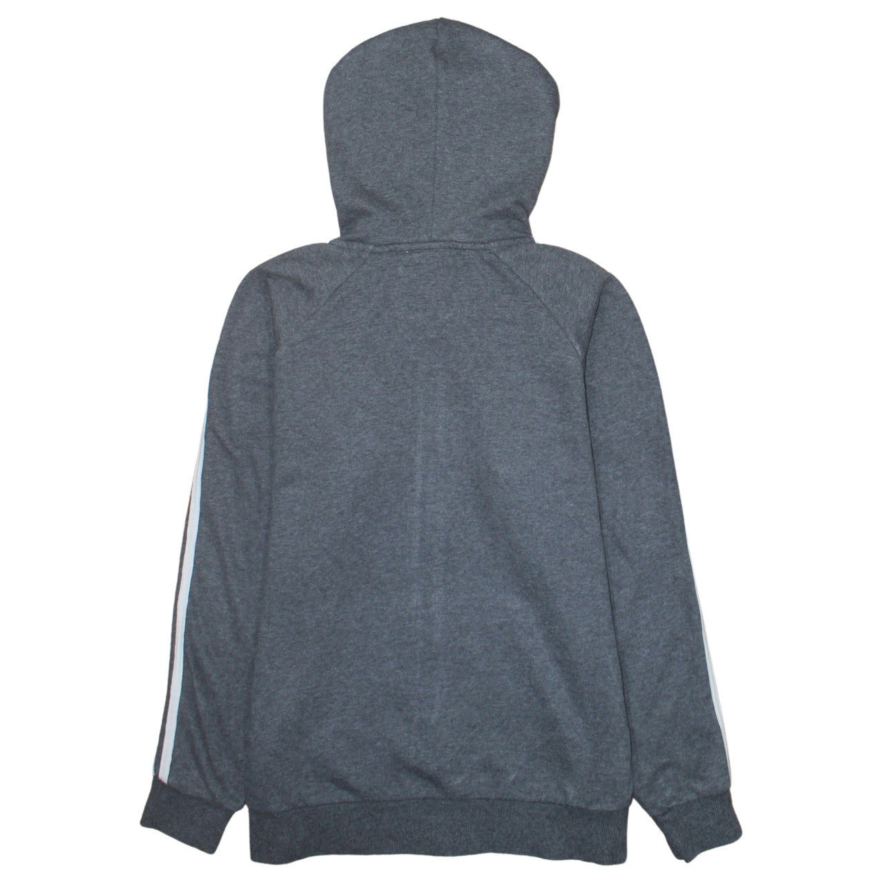 adidas Men's Grey Full Zip Hoodie S Classic 3-Stripes Logo