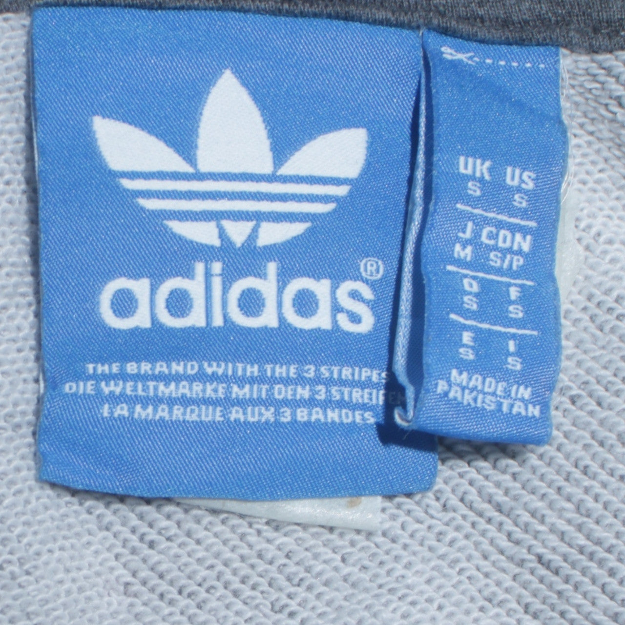 adidas Men's Grey Full Zip Hoodie S Classic 3-Stripes Logo