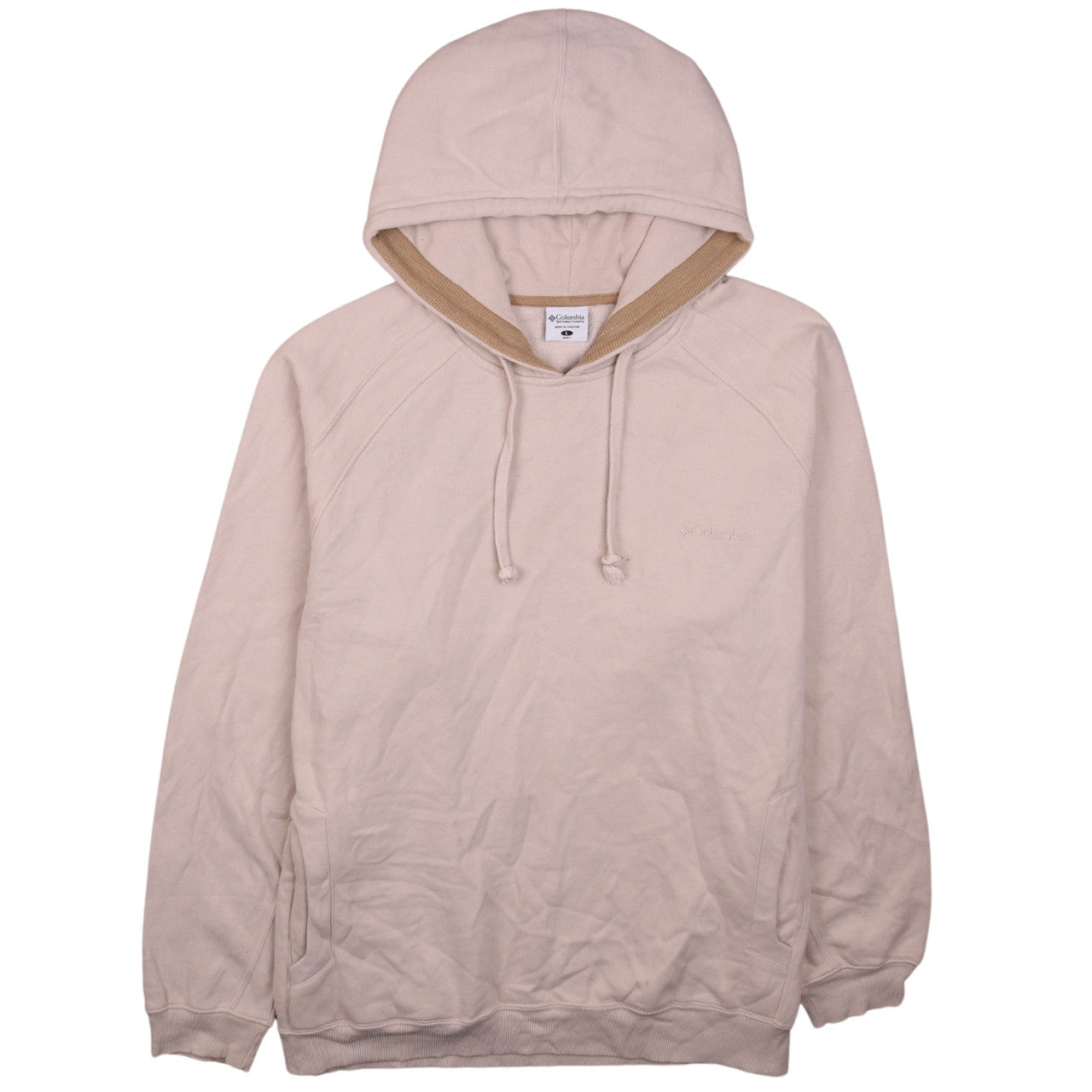 Columbia Men's Beige Large Pullover Hoodie Cotton Blend Casual