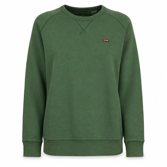 Levi's Women Green Crew Neck Cotton Pullover Sweatshirt Size S