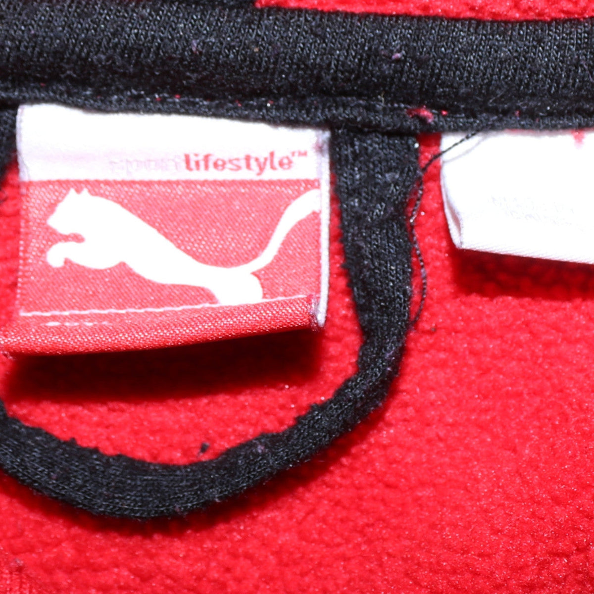 Puma Boys Red Pullover Hoodie Medium Fleece Lined Sportswear