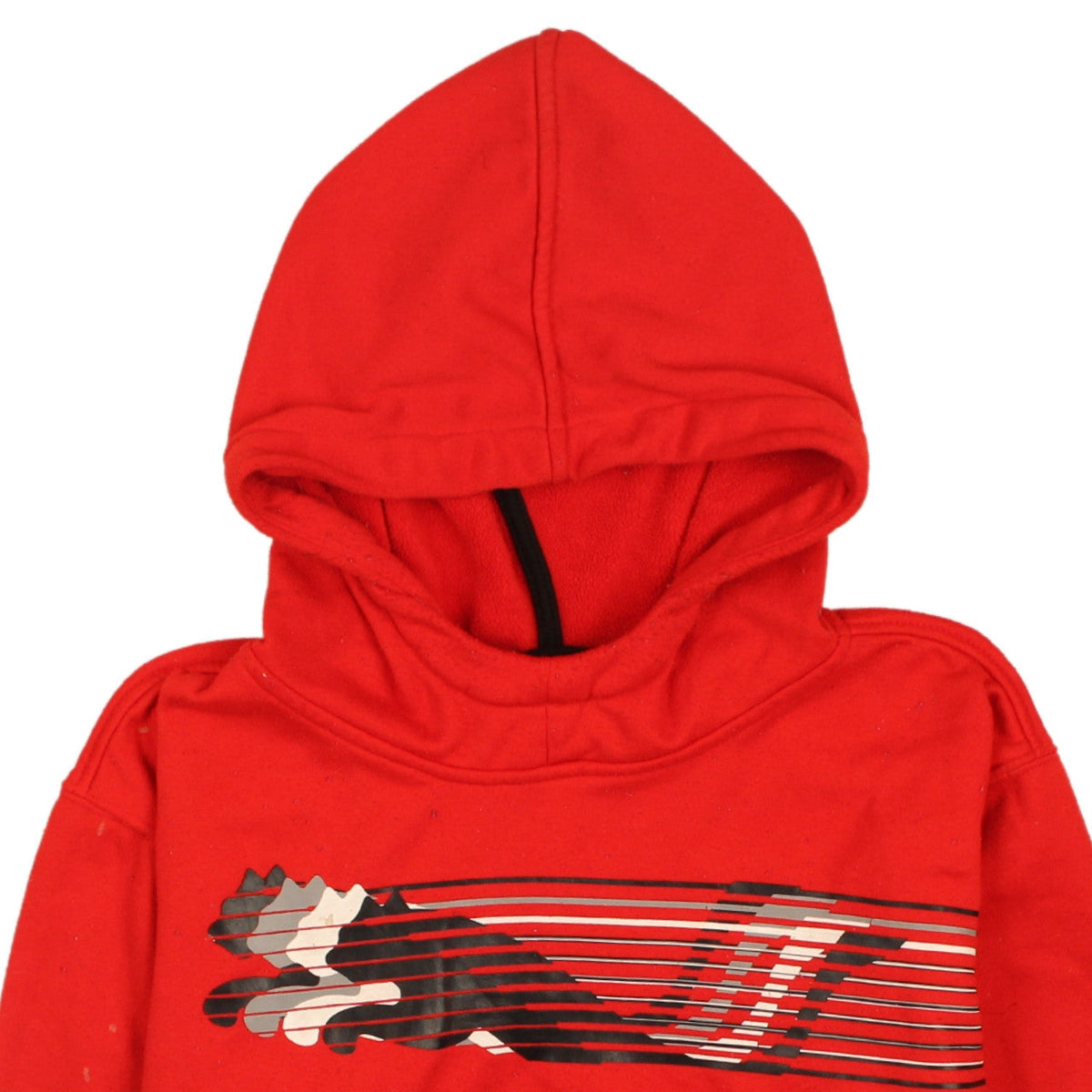 Puma Boys Red Pullover Hoodie Medium Fleece Lined Sportswear