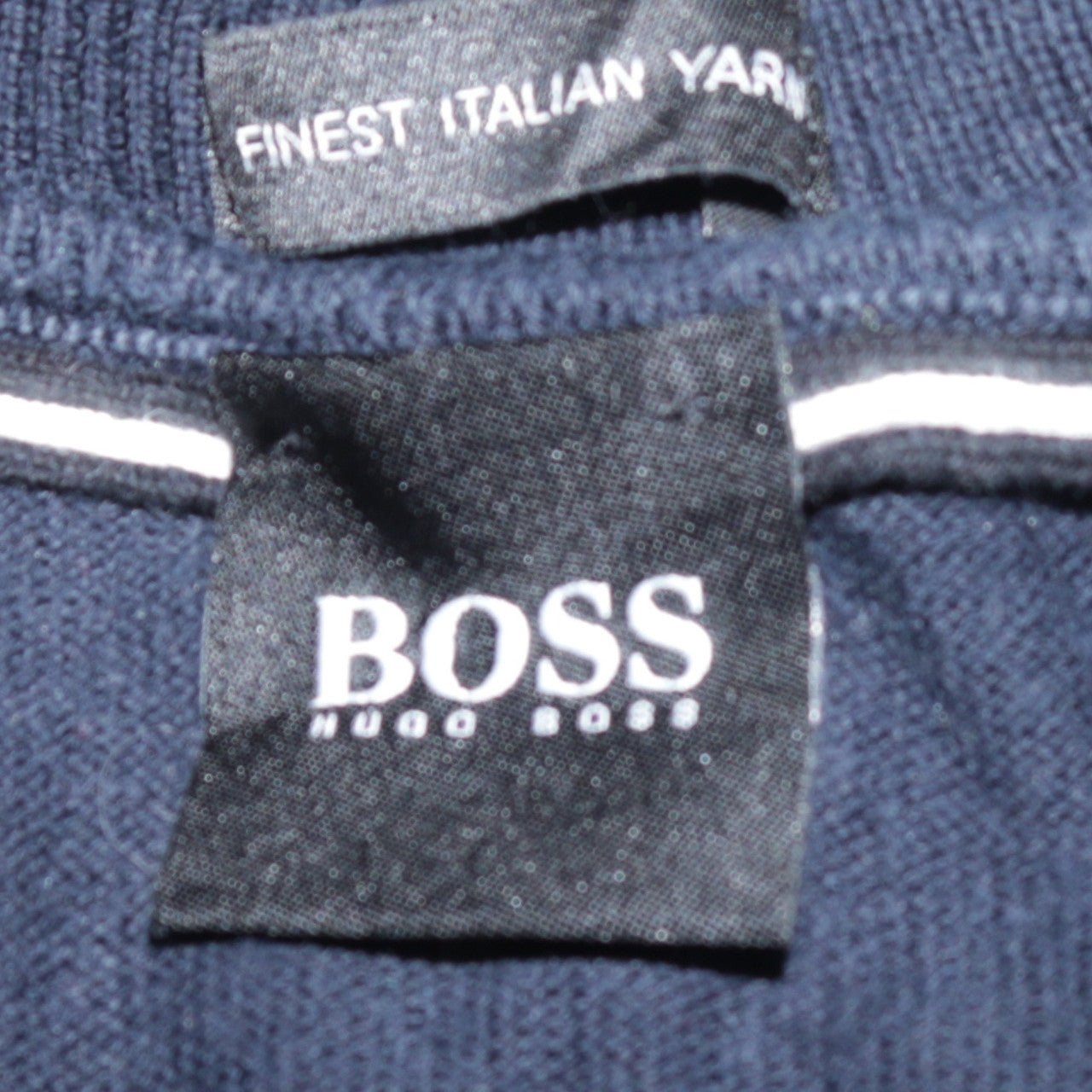Hugo Boss Men's Blue V-Neck Cotton Jumper XL Classic Knit