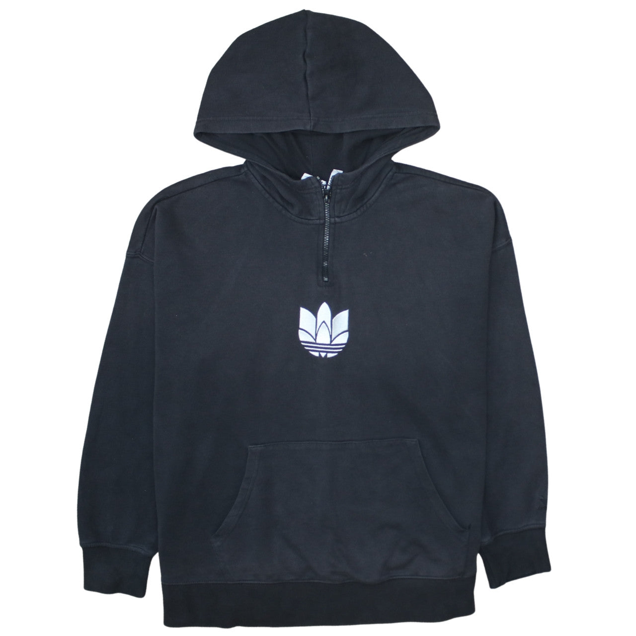 Adidas Women's Black 1/2 Zip Hooded Sweatshirt Size 16