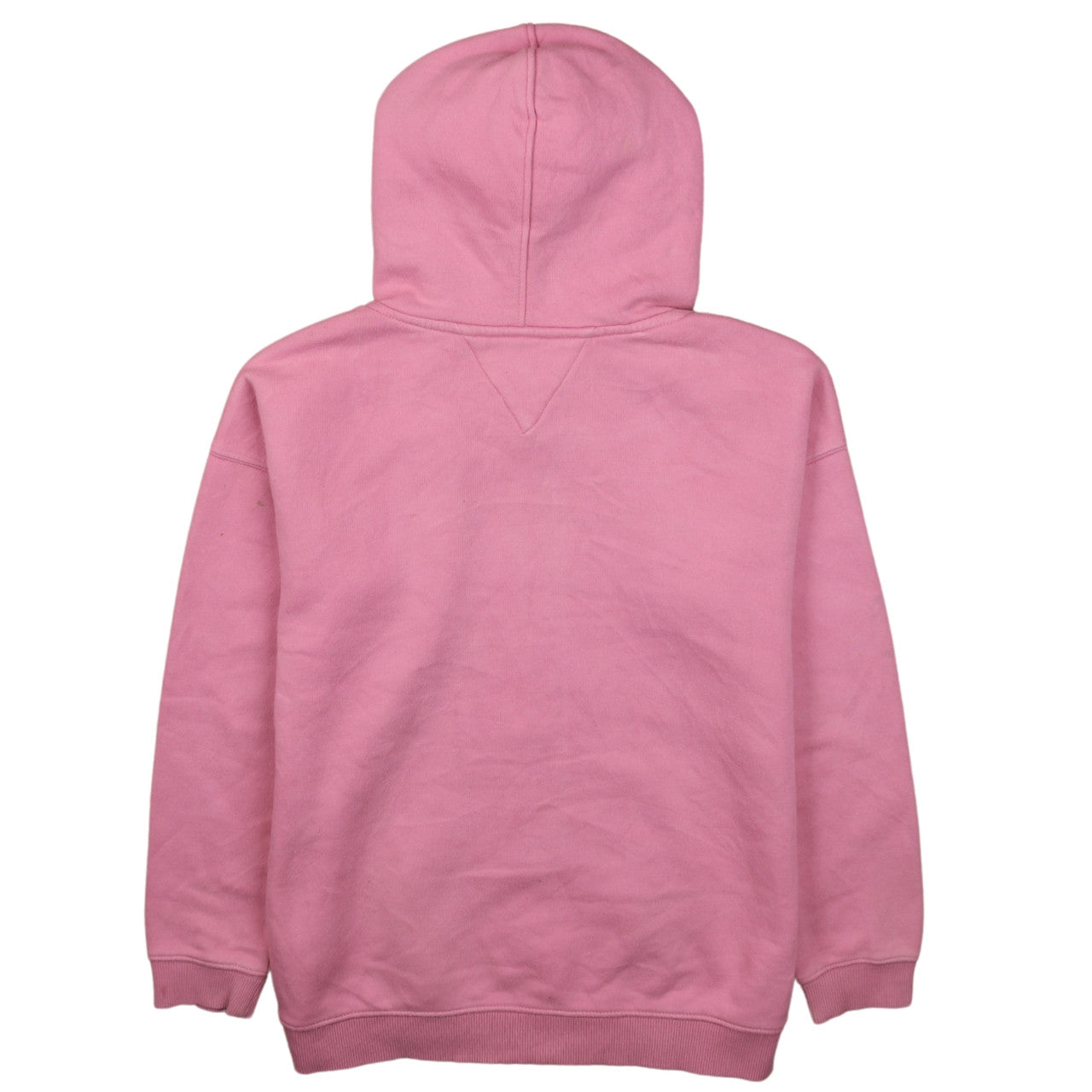 Tommy Hilfiger Girls Pink Full Zip Hoodie Size 152 Logo Cotton Blend