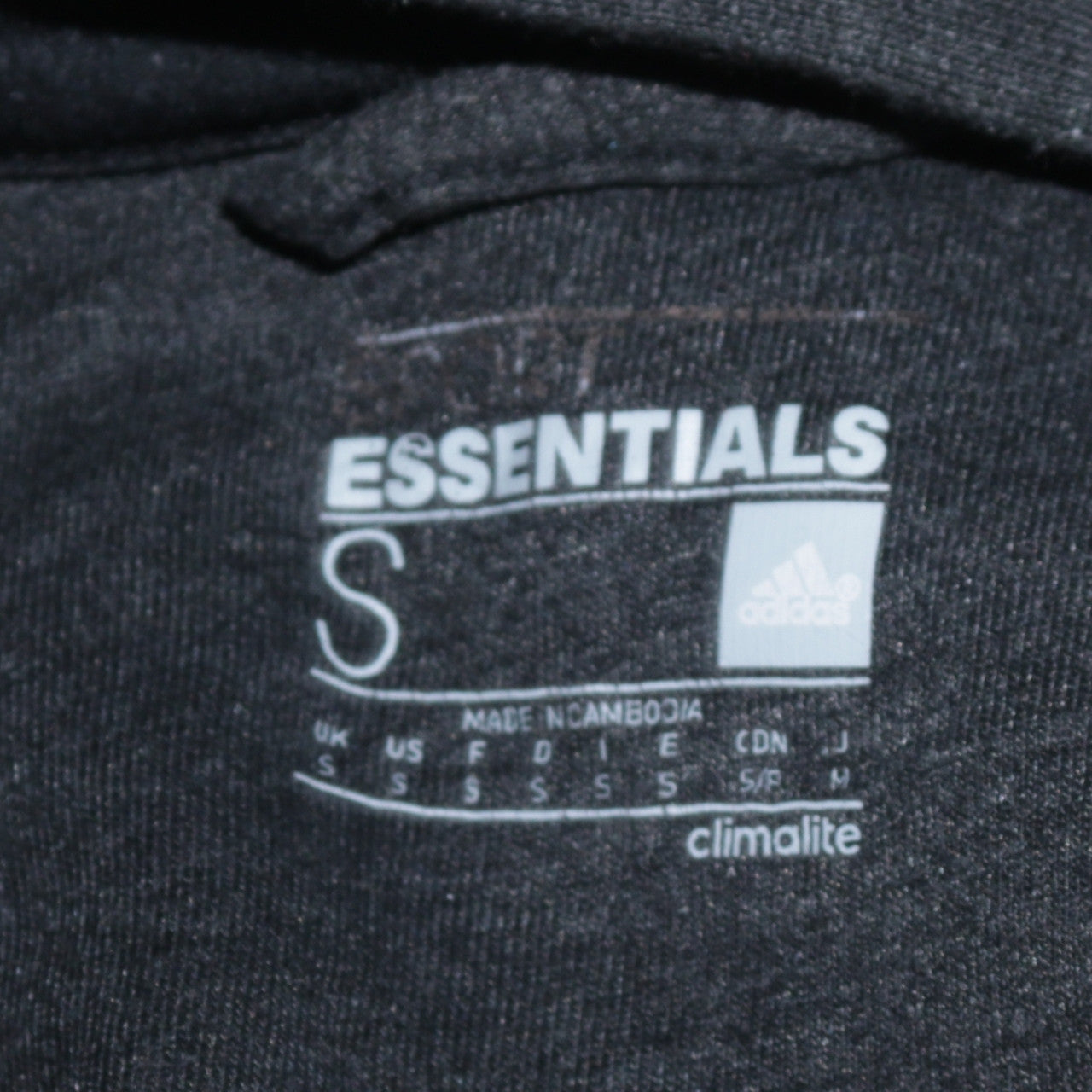adidas Men’s Black Essentials Full Zip Hoodie Size S Regular Fit