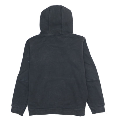 Back view of Adidas boys’ black 11-12 years pullover hoodie with stripe detail