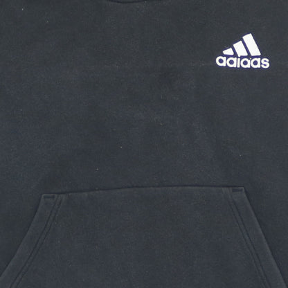 Additional view of Adidas boys’ black 11-12 years pullover hoodie with stripe detail