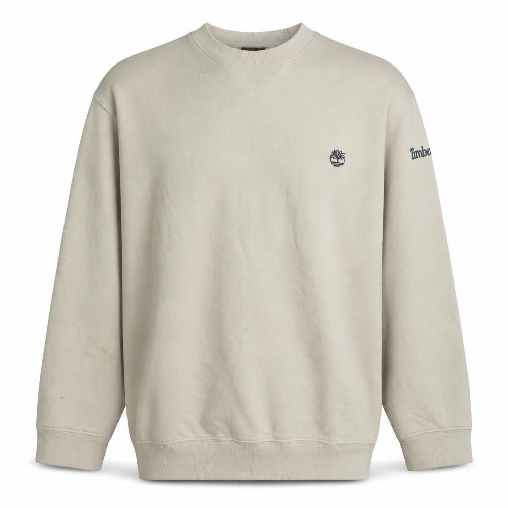 Timberland Men's Beige Embroidered Logo Pullover Sweatshirt S