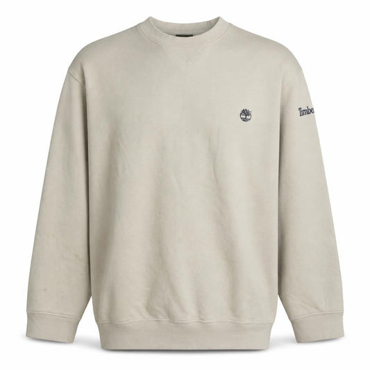 Timberland Men's Beige Embroidered Logo Pullover Sweatshirt S