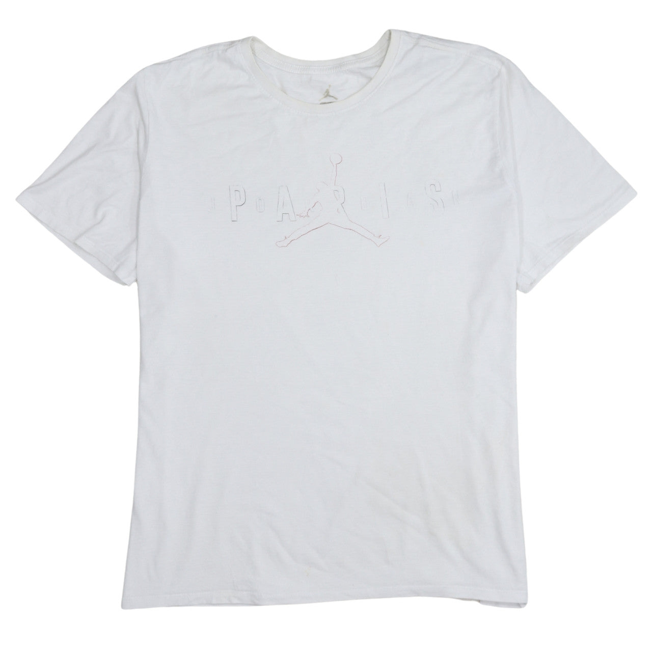 Nike Jordan Paris White XL Men's Short Sleeve Crew Neck Cotton T-Shirt