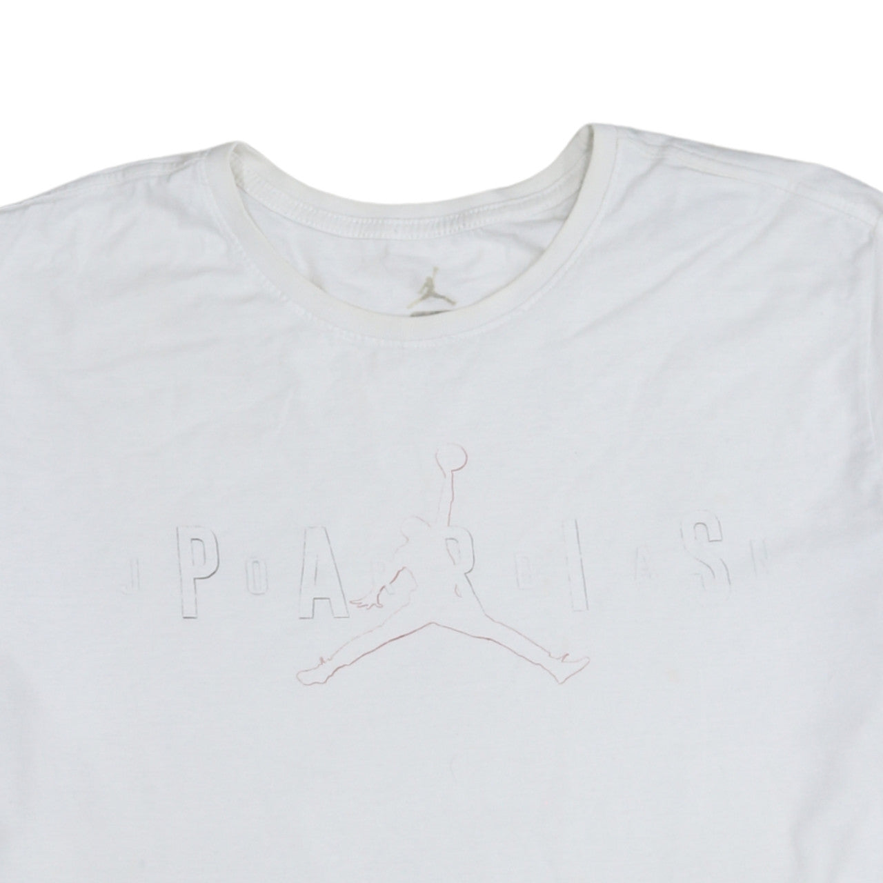 Nike Jordan Paris White XL Men's Short Sleeve Crew Neck Cotton T-Shirt
