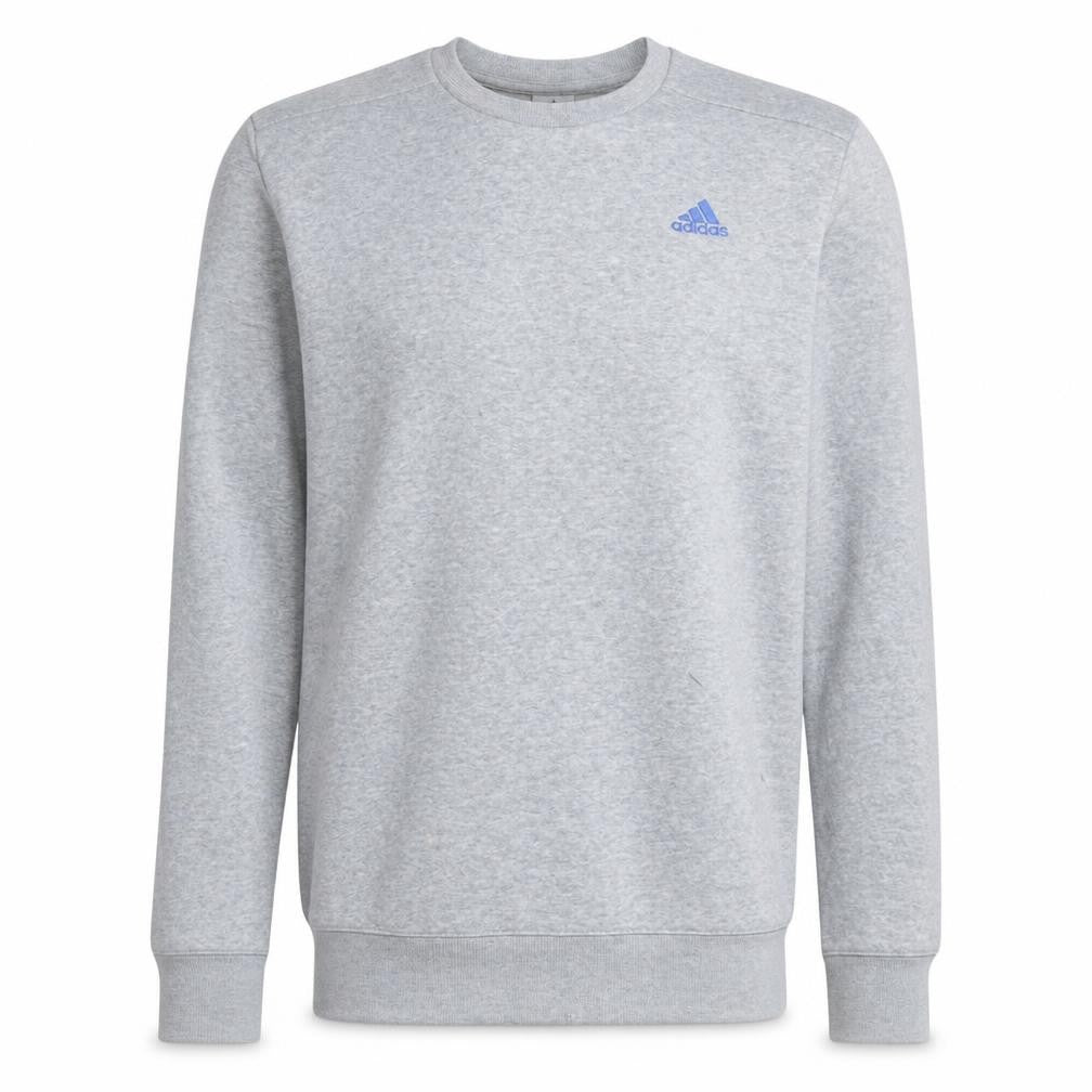 Adidas Men's Grey Logo Crew Neck Pullover Sweatshirt Size L
