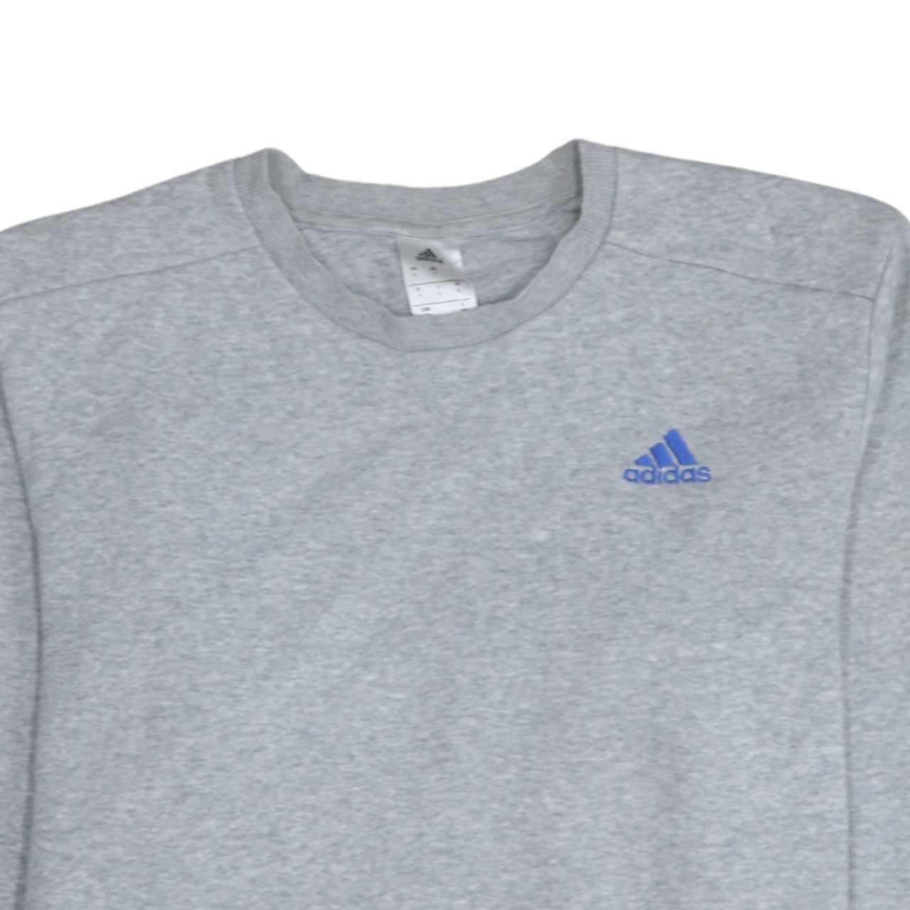 Adidas Men's Grey Logo Crew Neck Pullover Sweatshirt Size L