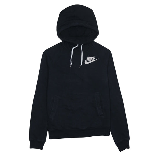 Nike Womens Black Pullover Hoodie Medium 80% Cotton Logo Fit