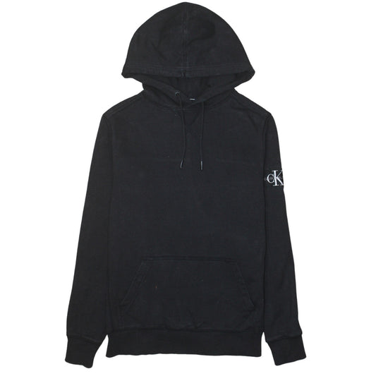 Calvin Klein Jeans Men's Black Pullover Hoodie Size M Logo Cotton